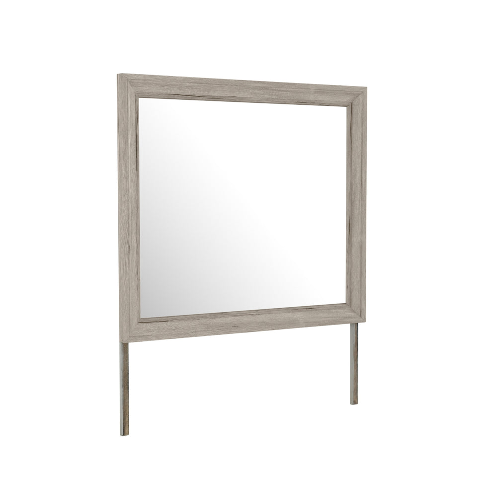 English Elm Mario Natural Mirror - Large Contemporary Solid Wood Frame, Sleek Dresser-Connectable Design, Sturdy B201P410133
