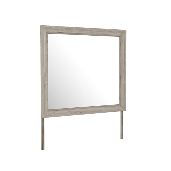 English Elm Mario Natural Mirror - Large Contemporary Solid Wood Frame, Sleek Dresser-Connectable Design, Sturdy B201P410133