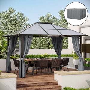 English Elm Outsunny 10' X 12' Durable Gazebo Sidewall Set - Privacy Panels With Hooks & C-Rings For Comfort W2225P217253-GIGA