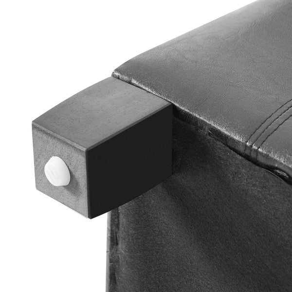 English Elm Black Tufted Pu Lift Top Storage Ottoman with Rubberwood Legs for Living Spaces Black N779P404084B