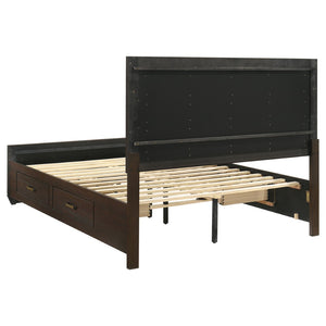 English Elm Carina Queen Bedroom Set Grey Oak Paneled Headboard Nickel Hardware Five Piece Brown B062S00760