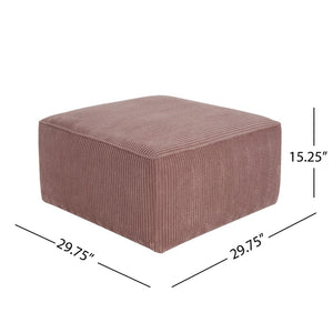 English Elm Upholstered Corduroy Square Ottoman Plywood Frame Sectional Footrest for Living Room Pink N757P414087P
