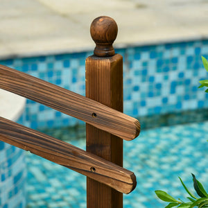 English Elm Outsunny 7.5' Arched Fir Wood Garden Bridge With Side Railings - Perfect For Pathways & Streams W2225P174533-GIGA