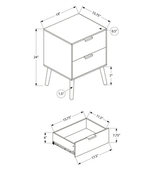 English Elm Accent Side Table Rustic Grey Laminate Compact Storage Cabinet Transitional Bedroom Grey B2710P461693