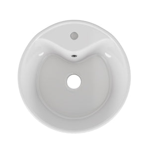 English Elm Bathroom Ceramic Vessel Sink Round Glossy White Bowl Above Counter Vanity Basin W3151P266231