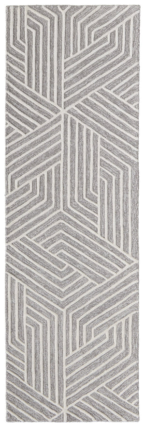 Feizy Rugs Lytton Hand-tufted Wool Geometric Rug – Durable, Stylish, And Perfect For Any High-traffic Space Gray,Ivory Wool T24t8010grycrmi68