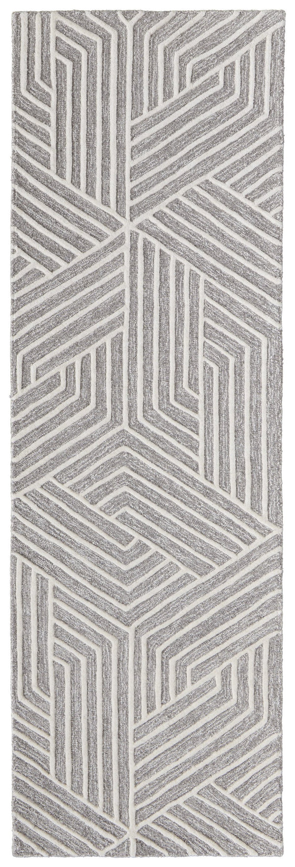 Feizy Rugs Lytton Hand-tufted Wool Geometric Rug – Durable, Stylish, And Perfect For Any High-traffic Space Gray,Ivory Wool T24t8010grycrmi68