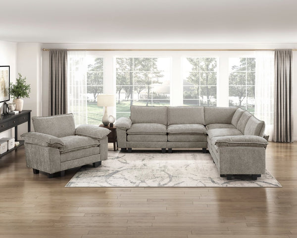 English Elm Modern Chenille Upholstered Sofa Arm Set with Adjustable Pillow Top for Sectionals B011P353085