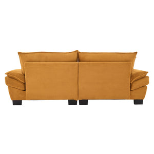 English Elm Corduroy Stylish Sleeper Sofa Loveseat with Dual-Layer Cushions & Two Support Pillows, Sturdy Frame Yellow W676P184141