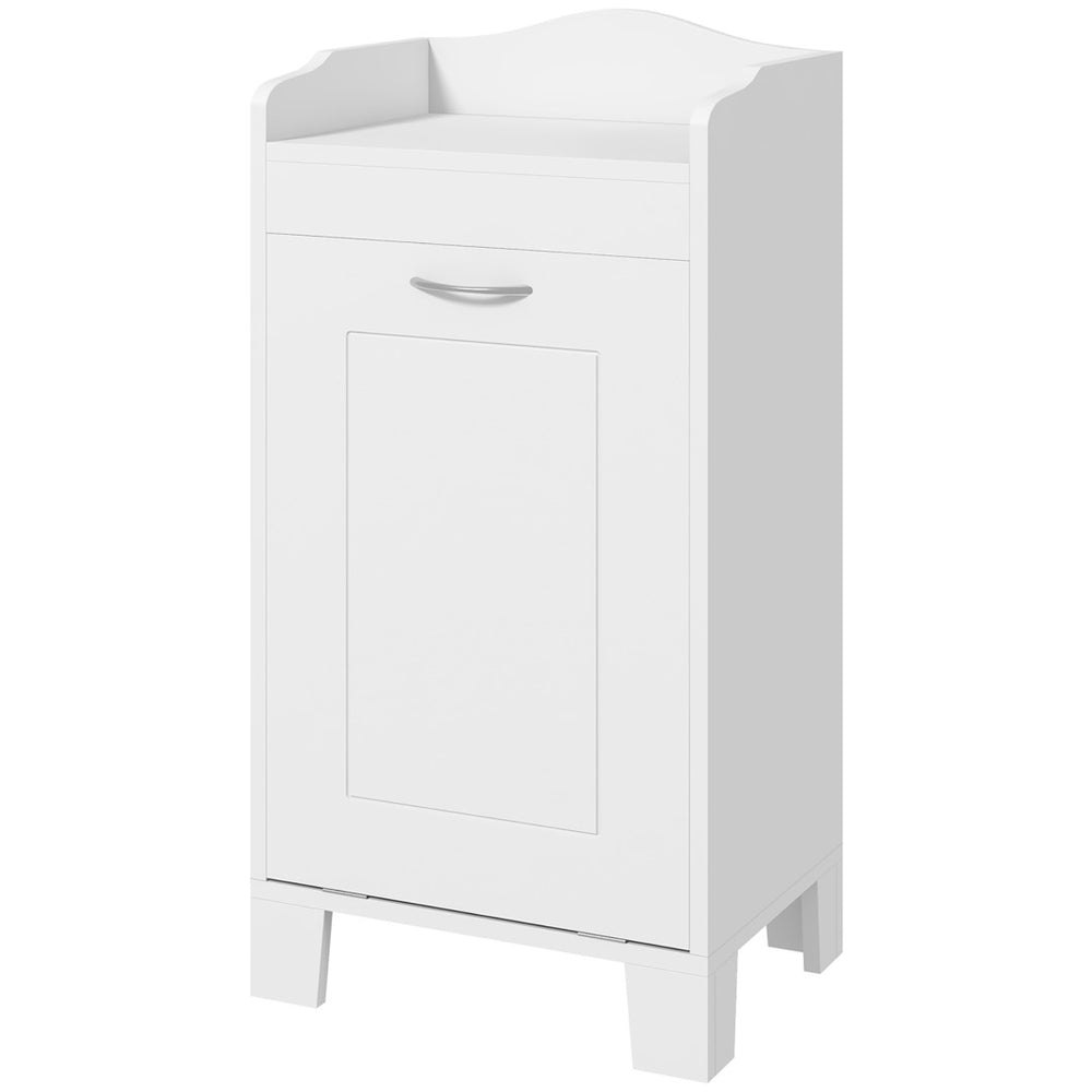 English Elm Out Freestanding Bathroom Storage Cabinet with Pull-out Basket and Open Shelving T3971P384691