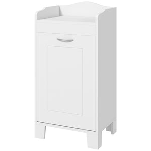 English Elm Out Freestanding Bathroom Storage Cabinet with Pull-out Basket and Open Shelving T3971P384691