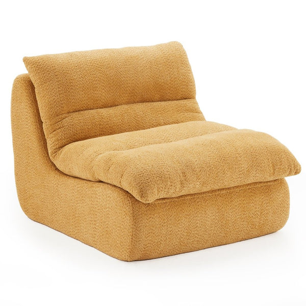 English Elm Upholstered Cocoon Accent Chair Ergonomic Curved Frame Soft Breathable Fabric Lounge Seat Ginger T3623P434430