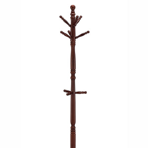 English Elm 71.5" Tall Wooden Standing Coat Rack Swivel with 9 Pegs Durable Laminate Finish for Entryway Storage Cherry B072P222469