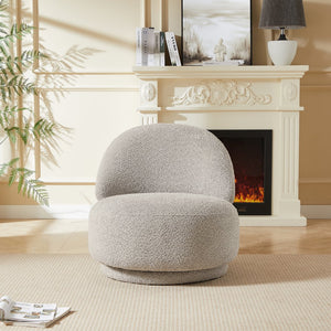 English Elm Accent chair with 360° Swivel, Cloud-Like Upholstery, Compact Space-Saving Design, Supports 260 lbs Light Gray W820P265190