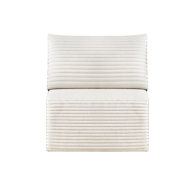 English Elm Y119-1S-WHITE Plush Corduroy Modular Sectional Sofa with Chaise, No Assembly, Cloud-Like Comfort and Style White W2824P338979