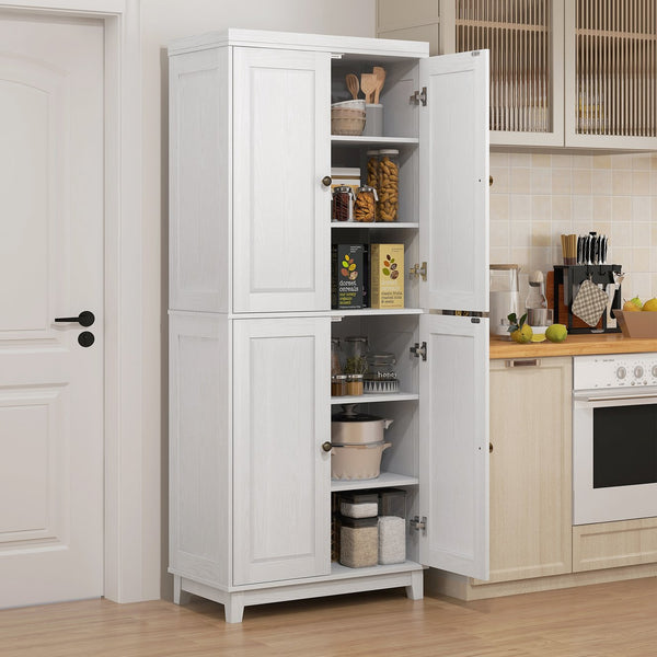 English Elm Homcom 72.5" Tall Kitchen Pantry Cabinet With Soft-Close Doors, Adjustable Shelves & Stylish Design W2225P217114