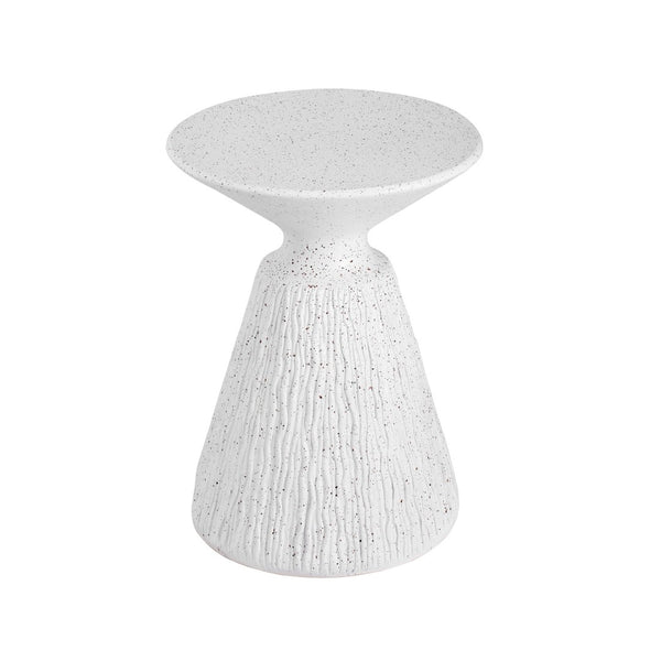 English Elm Outdoor Mgo Speckled Pedestal Side Table Retro Bohemian Accent for Patio or Living Room N765P382571W