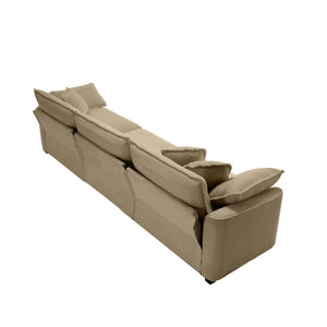 English Elm 3 Piece Sectional Sofa - Luxurious Tan Corduroy Modular Design For Comfort & Style In Any Space W714S00787