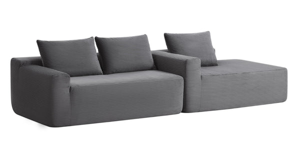 English Elm 105.7"cloud U-shaped Sectional Plush Corduroy Sofa Deep Seat Lounge for Living Room W3975S00023