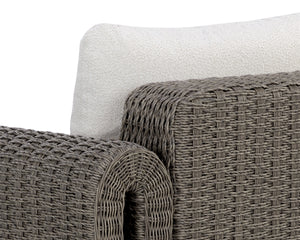 Sunpan Tibi Lounge Chair - Handwoven Twisted Wicker with Durable Outdoor Fabric for Stylish Comfort Grey / Louis Cream