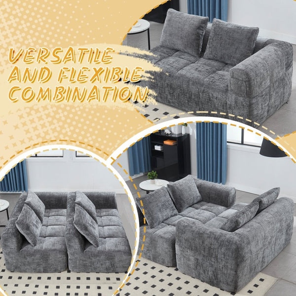 English Elm United Chenille Loveseat Sofa - Cozy Minimalist Modular Sleeper For Small Spaces & Modern Living W1568P255144-GIGA