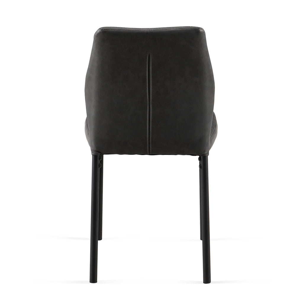 English Elm Dark Grey Pu Leather Dining Chairs Set Of 4 – Modern Armless Design For Versatile Comfort & Style W1164P195156