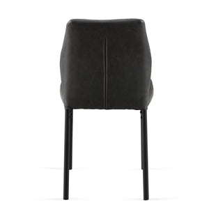 English Elm Dark Grey Pu Leather Dining Chairs Set Of 4 – Modern Armless Design For Versatile Comfort & Style W1164P195156