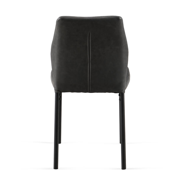 English Elm Dark Grey Pu Leather Dining Chairs Set Of 4 – Modern Armless Design For Versatile Comfort & Style W1164P195156