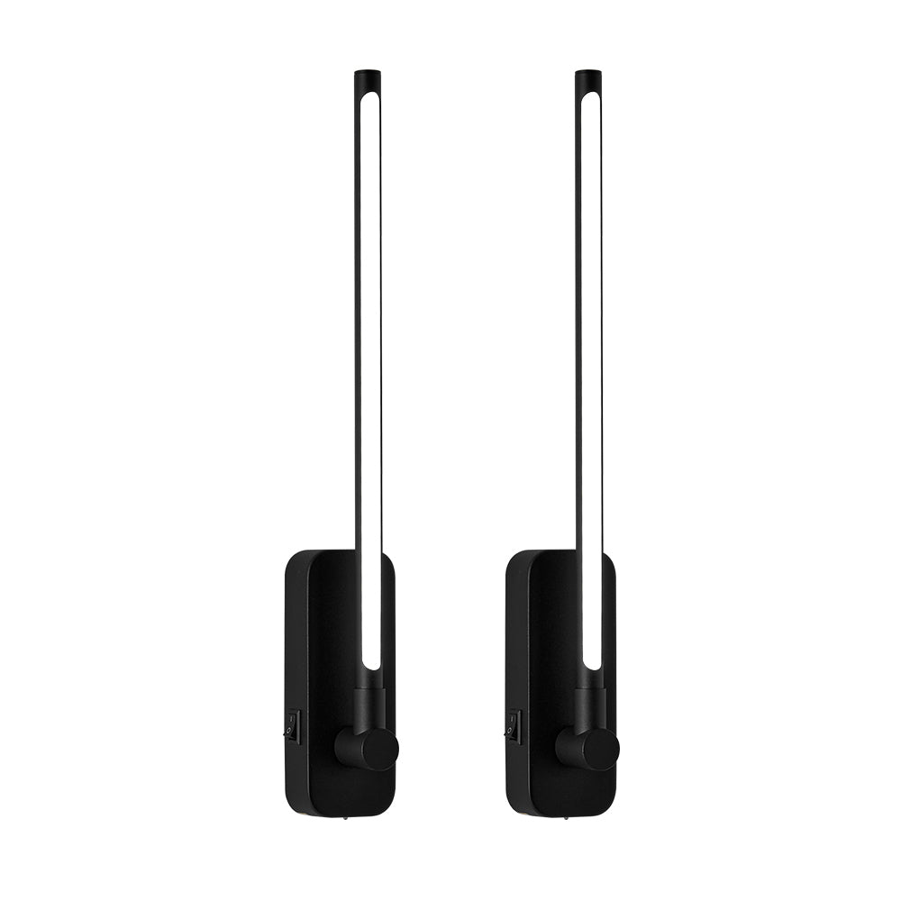 English Elm Rechargeable Magnetic LED Wall Lights 2-Pack with Remote, Dimmable 3CCT Timer Anti-Rust Black W2312P374960