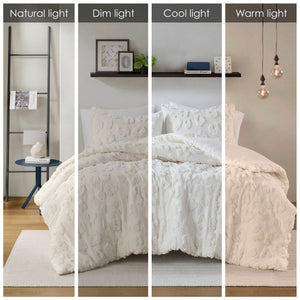 English Elm Animal Chenille Duvet Cover Set For King/Cal King Beds - Cozy, Textured, And Easy Care Bedding Solution B035P294497
