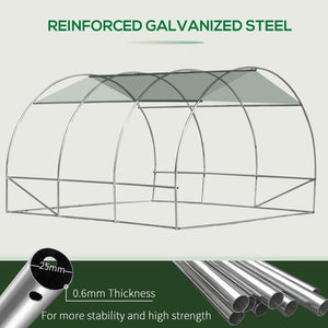 English Elm Outsunny Walk-in Hoop Greenhouse Steel Frame Pe Cover with Mesh Ventilation Windows W2225P217786