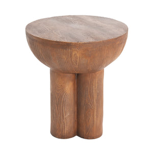 English Elm Christopher Knight Home® - Iris Weatherproof Wood-Grain Round MGO Side Table, Brown — Fireproof, Recyclable, Mid-Century Accent N775P300880B