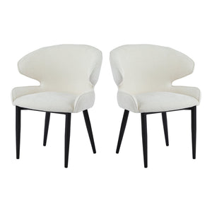 English Elm Modern Shell Back Upholstered Dining Chairs Set of 2 Scandinavian Fabric Seat N772P429023B