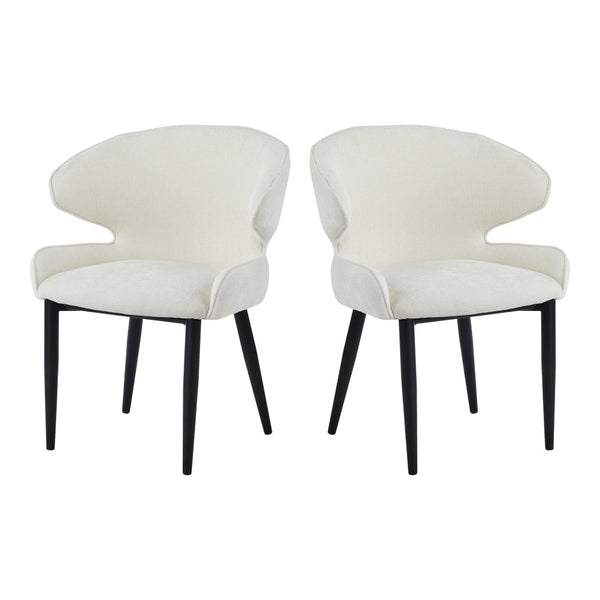 English Elm Modern Shell Back Upholstered Dining Chairs Set of 2 Scandinavian Fabric Seat N772P429023B