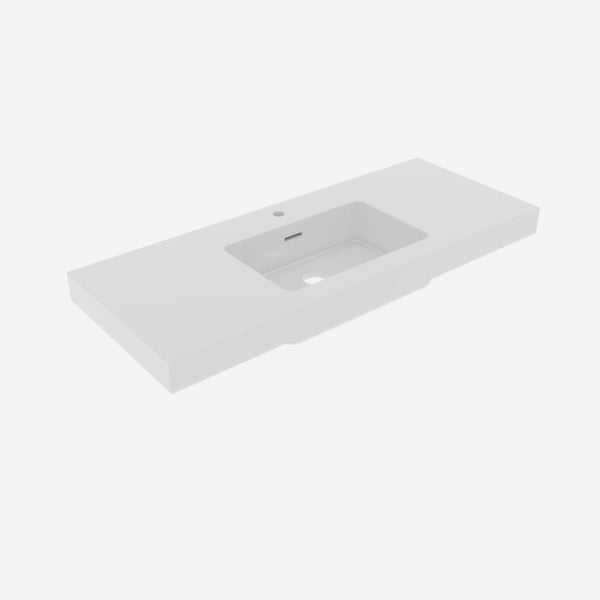 English Elm Bb0248y101h Engineered Quartz Integrated Vanity Basin Glossy White Low Profile Sink W1865P442971
