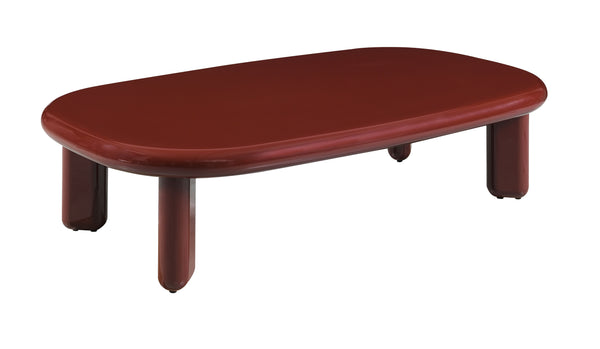 English Elm Eddie Red High Gloss Coffee Table with Metal Base, 50mm MDF Top, Contemporary Design, 70lb Limit B2726P359657