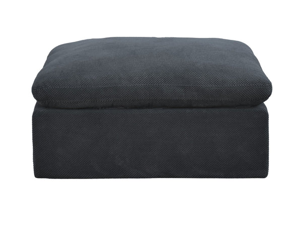 English Elm Coffee Bean Shaped Upholstered Ottoman Foam Core Oversized Square Living Room Seat Dark Gray B2748P476023
