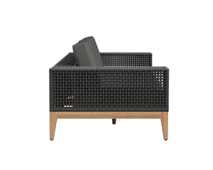 Sunpan Salerno Sofa - Sophisticated Outdoor Armchair with Durable Teak Wood and Weather-Resistant Frame Gracebay Grey