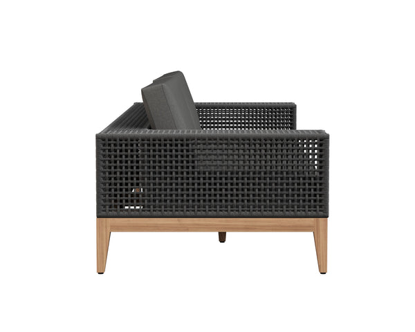 Sunpan Salerno Sofa - Sophisticated Outdoor Armchair with Durable Teak Wood and Weather-Resistant Frame Gracebay Grey