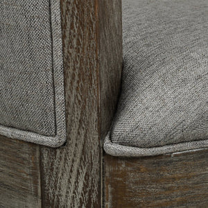 English Elm Jennifer Taylor Home - Henry 27" Armless Swivel Counter Height Bar Stool Heathered Linen Upholstered High Back Support Gray B2719P238374