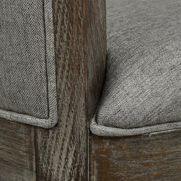 English Elm Jennifer Taylor Home - Henry 27" Armless Swivel Counter Height Bar Stool Heathered Linen Upholstered High Back Support Gray B2719P238374