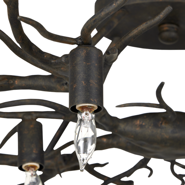 Rainforest Bronze Semi-Flush Mount Light Fixture - Nature-Inspired Design for Modern Spaces