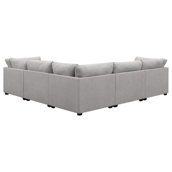 English Elm Lafayette Six Piece Modular Sectional with Feather Down Cushions and Storage Ottoman B062S01446
