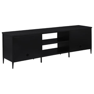 English Elm Kenneth Wide Format Tv Stand with Rattan Doors and Open Shelving for Living Rooms B062P440086