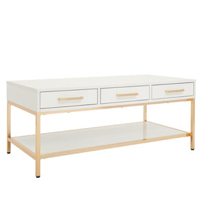 OSP Home Furnishings Alios Cocktail Table White/Gold