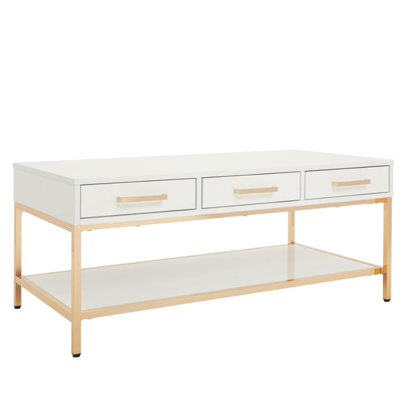 OSP Home Furnishings Alios Cocktail Table White/Gold