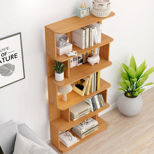 English Elm 31.5" Tall 5-tier Mdf Bookcase Slim Open Shelving Unit for Office Bedroom Living Room Dark Oak W2899P444153