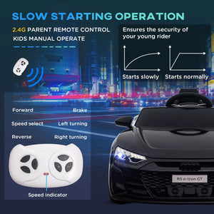 English Elm Aosom Licensed Audi 12v Electric Ride on Toy Car with Remote Suspension and Lights Black W2225P229675