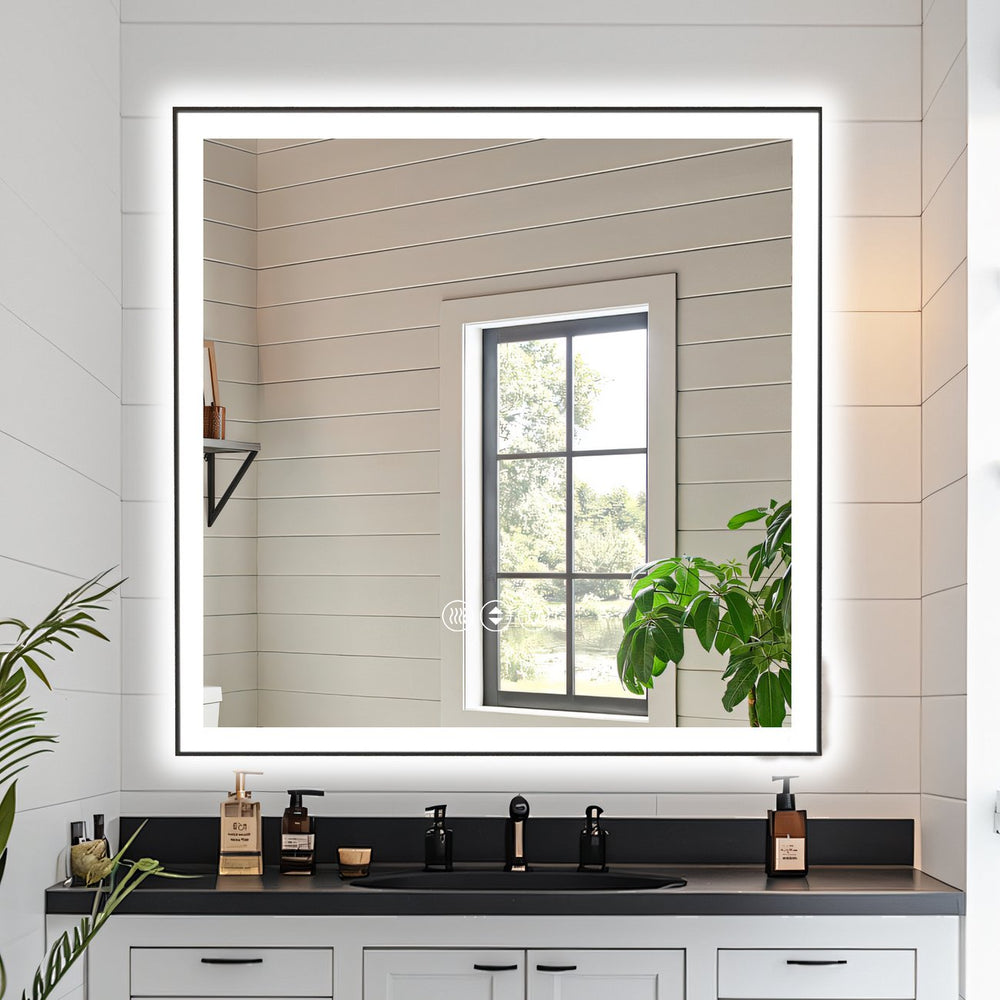 English Elm 36X36 Inch Frameless Led Bathroom Mirror - Smart Anti-Fog, Dimmable Lighting For Modern Elegance T3757P346987
