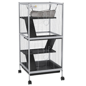 English Elm Pawhut Double Stacked Aviary Steel Bird Cage with Rolling Casters for Small Birds W2225P173733